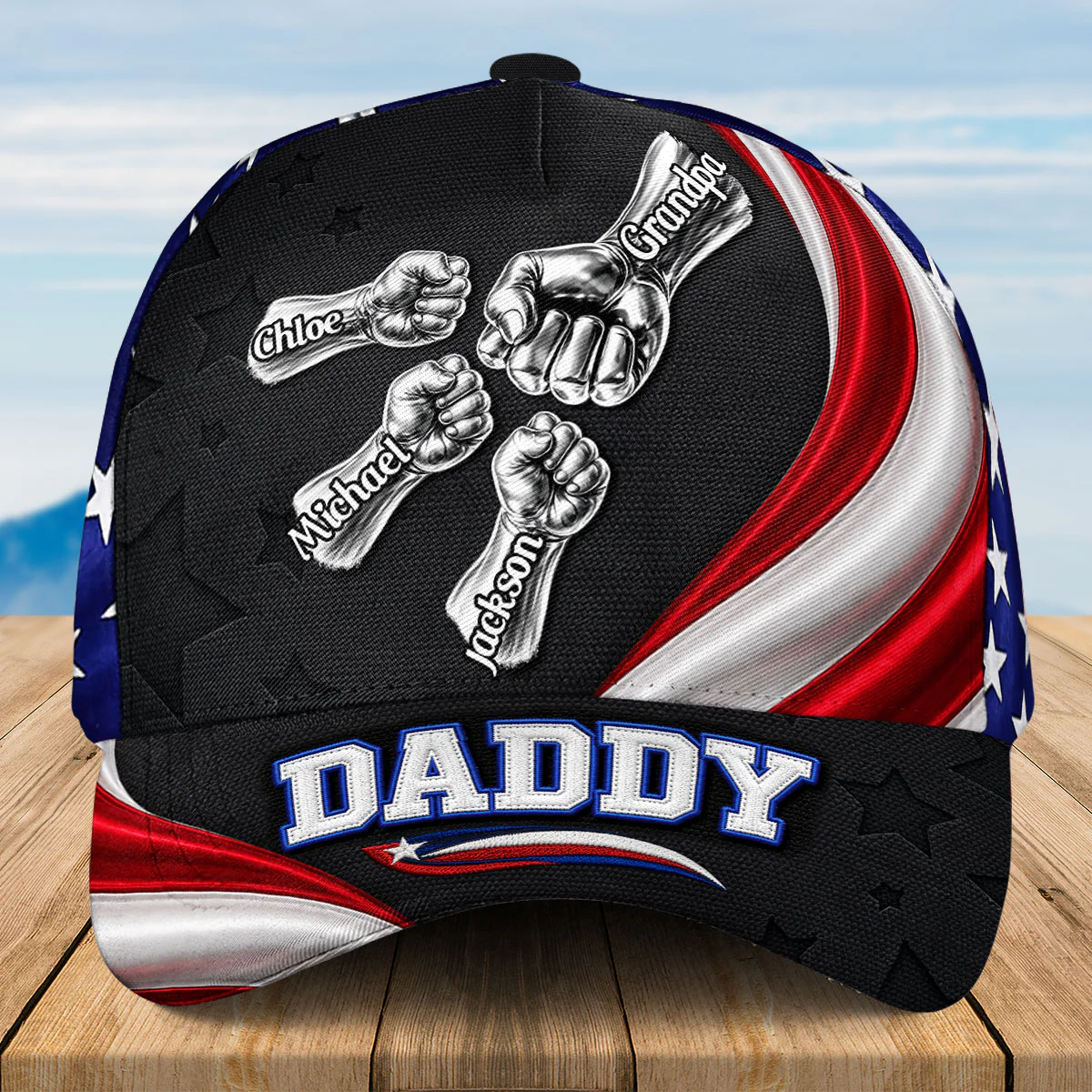 Stars And Stripes - Personalized Custom Classic Cap - Image 2