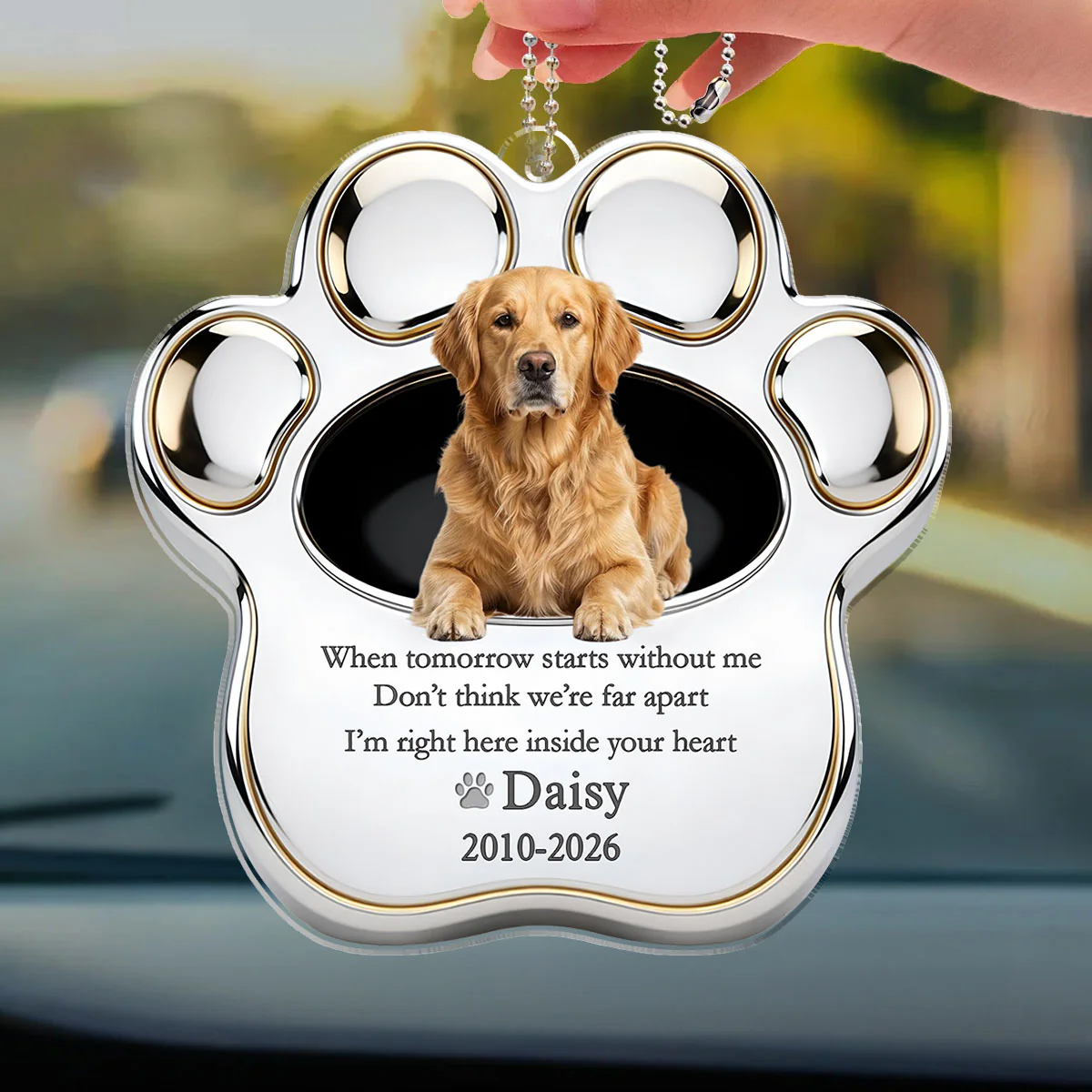 Still Here In Your Heart - Personalized Custom Car Ornament - Image 3