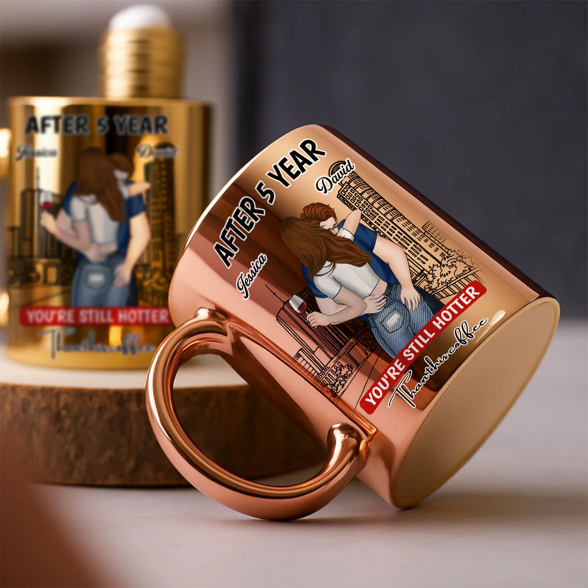Still Hotter Than Coffee - Personalized Custom Metallic Mug - Image 2