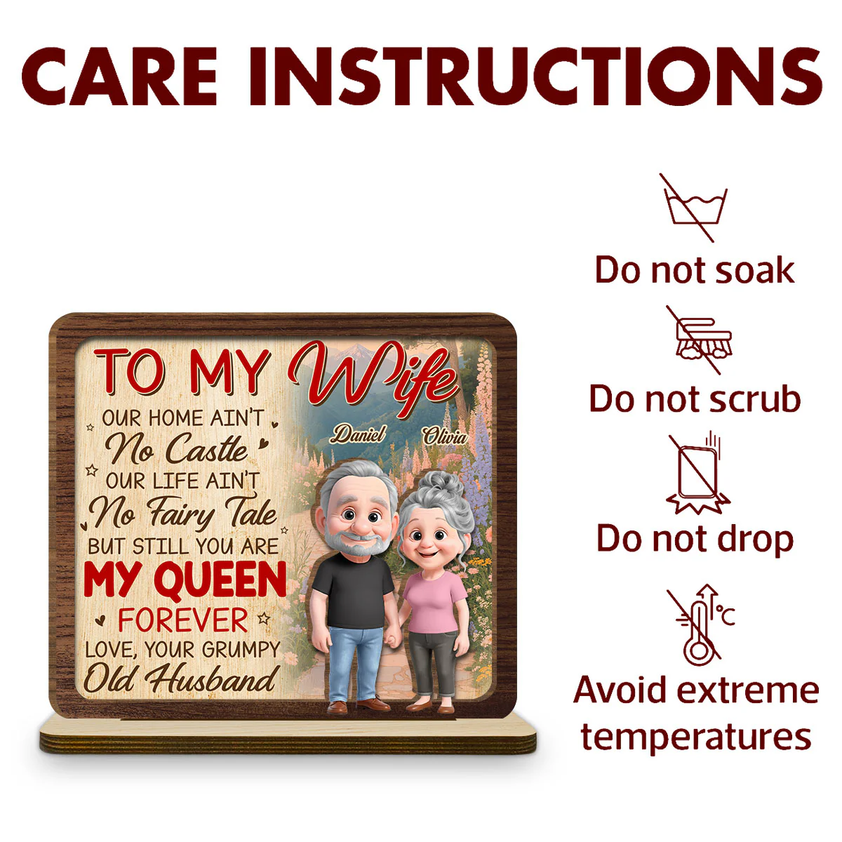 Still My Queen - Personalized Custom 2-Layer Wood Plaque With Flat Base - Image 4