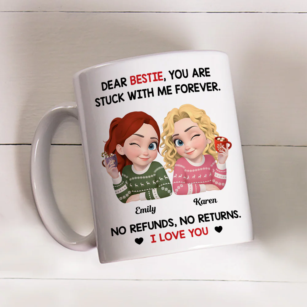 Stuck With My Friend Forever - Personalized Custom Coffee Mug - Image 4
