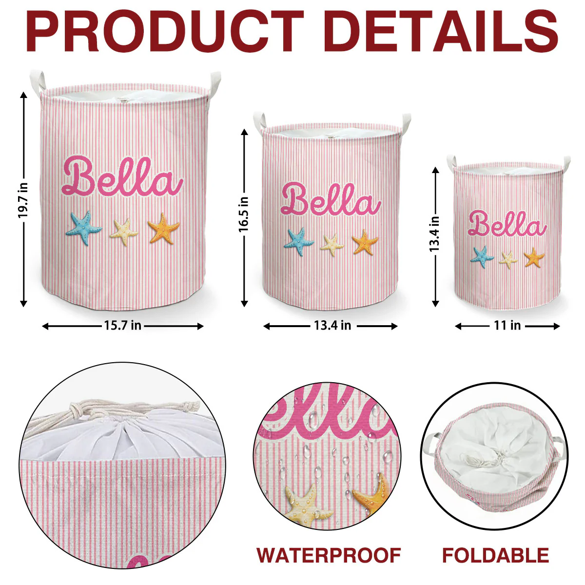 Summer Storage - Personalized Custom Laundry Basket - Image 5