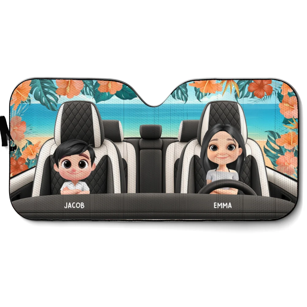 Summer With My Grandkids - Personalized Car Sunshade - Image 6