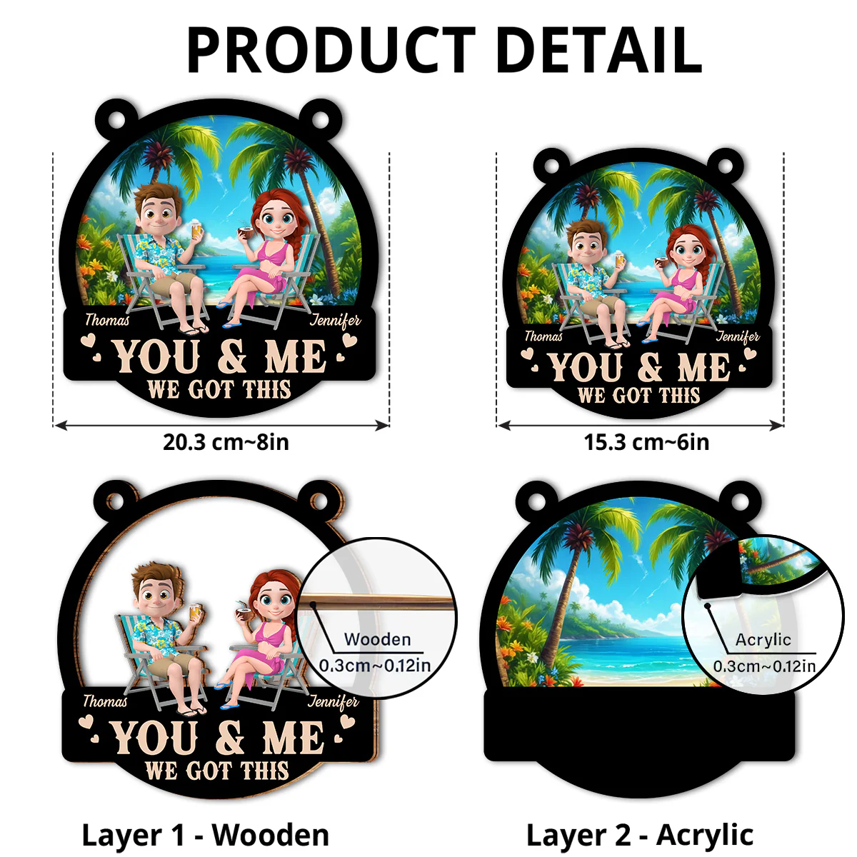 Summer You And Me - Personalized Custom Suncatcher - Image 5