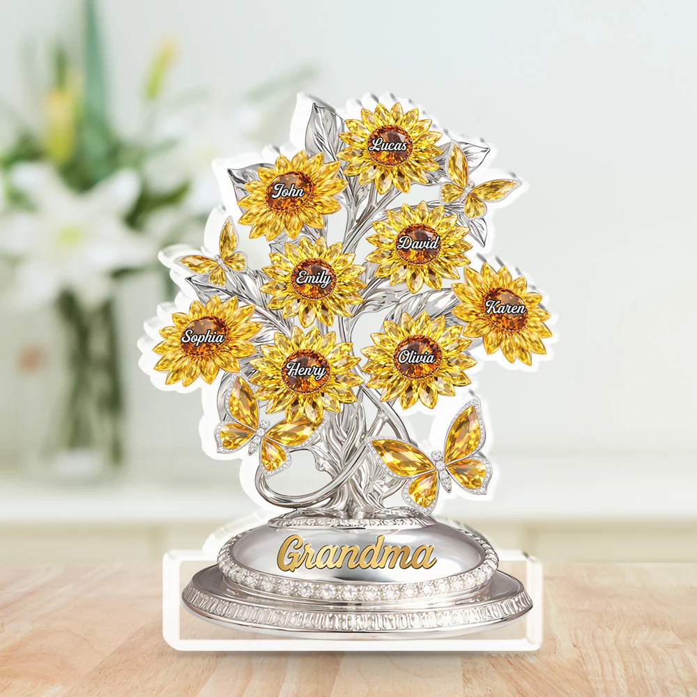 Sunflowers Mom Grandma - Personalized Custom Acrylic Plaque - Image 4