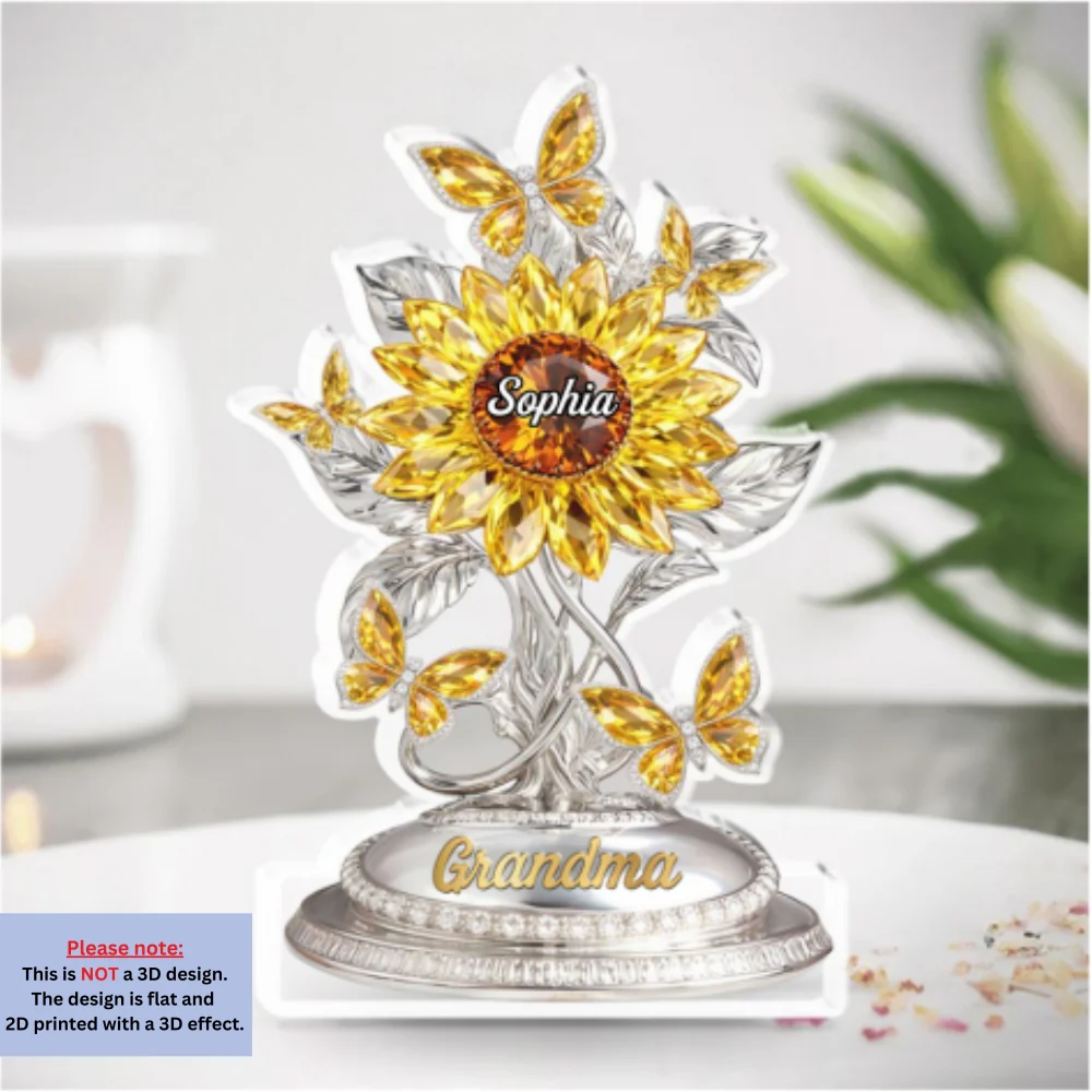 Sunflowers Mom Grandma - Personalized Custom Acrylic Plaque - Image 7