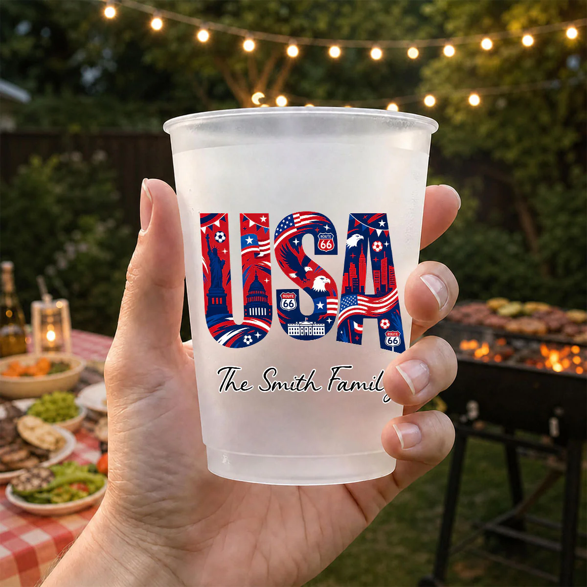 Support Your Country - Personalized Custom Frosted Cup - Image 2