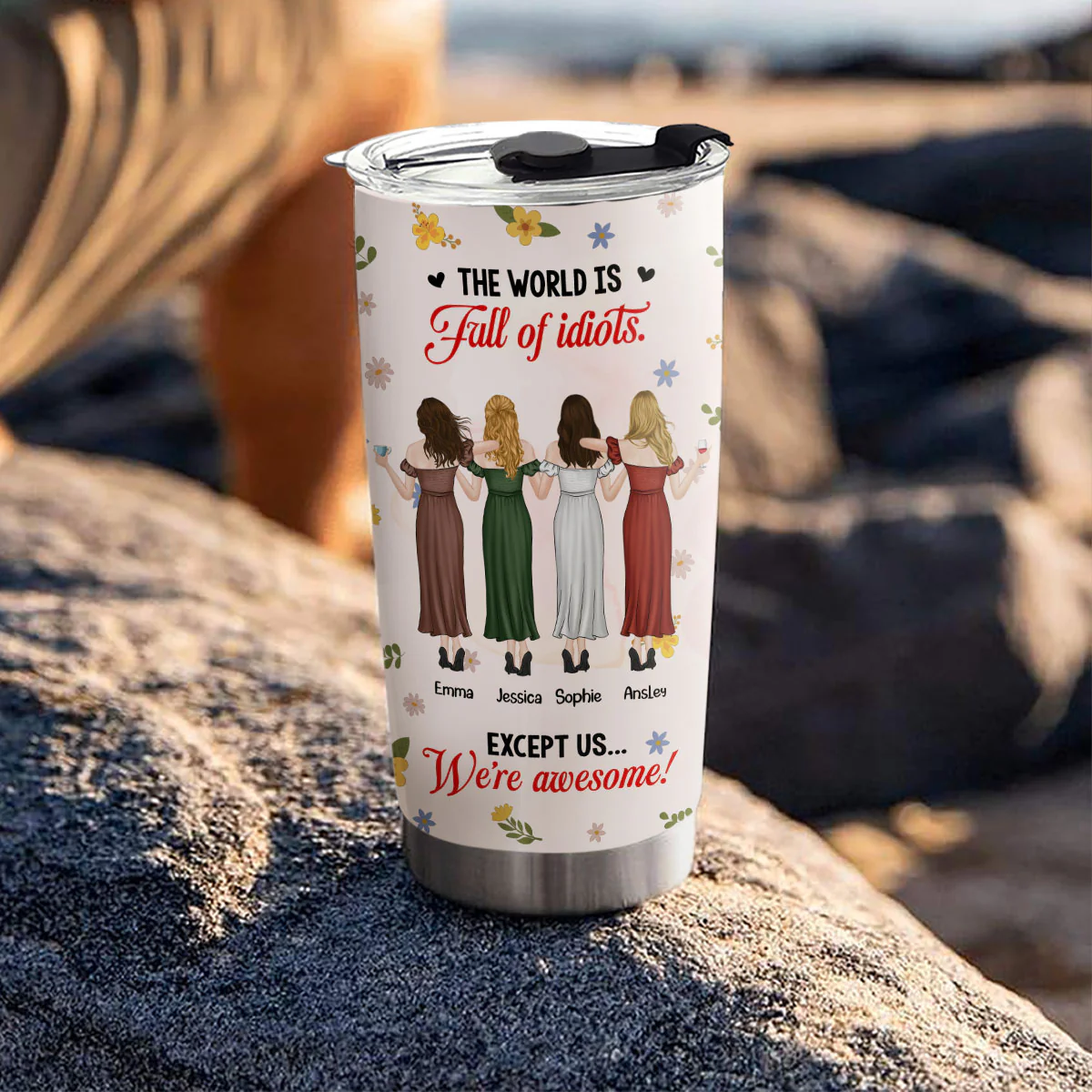 Surrounded By Idiots Staying Cool - Personalized Custom Tumbler - Image 5