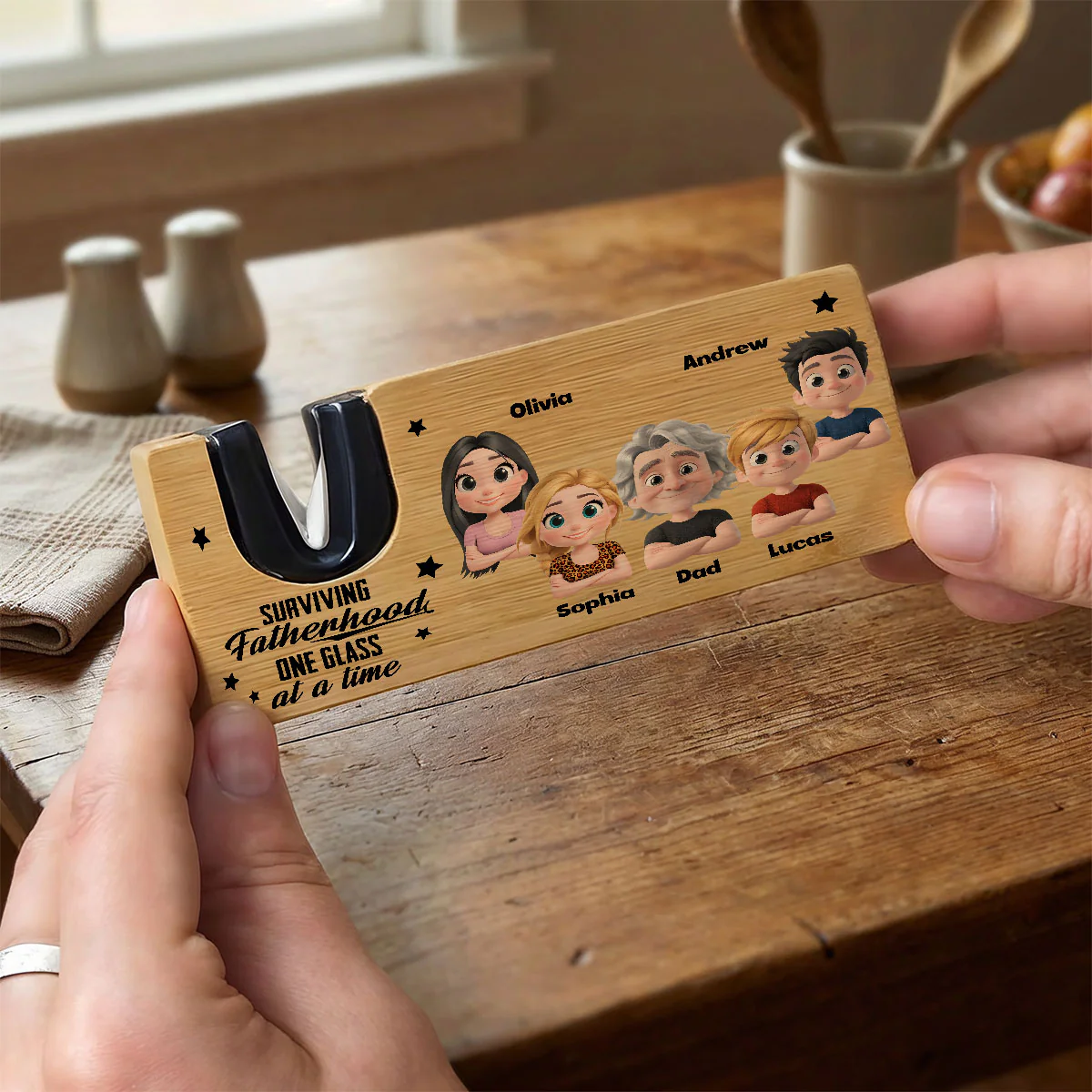 Surviving Fatherhood - Personalized Custom Opener Sharpener Stowel - Image 3