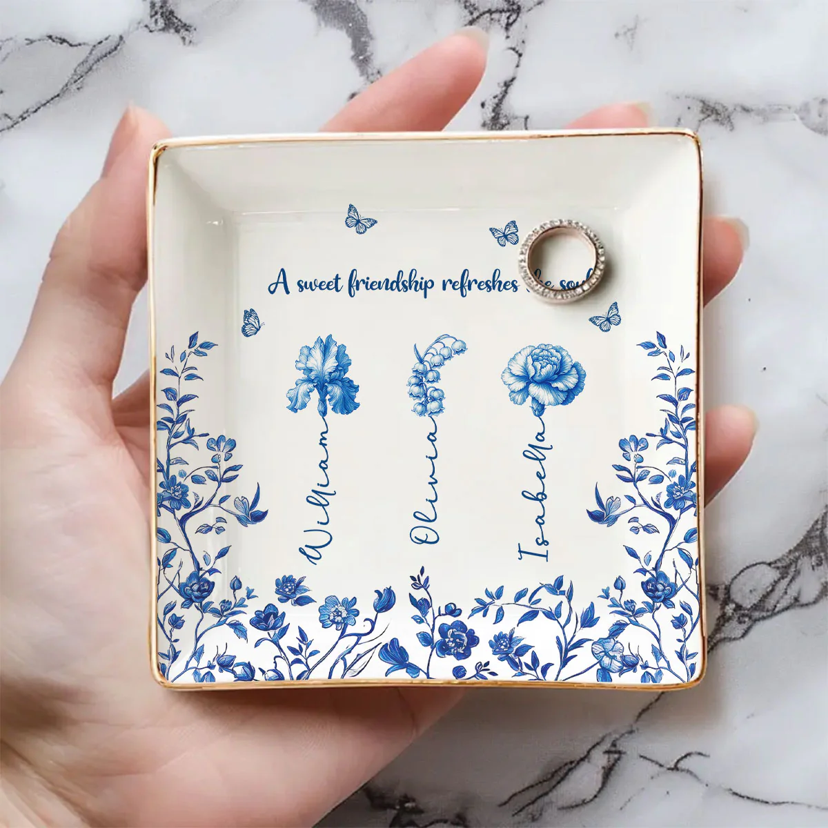 Sweet Friendship - Personalized Custom Jewelry Dish - Image 4