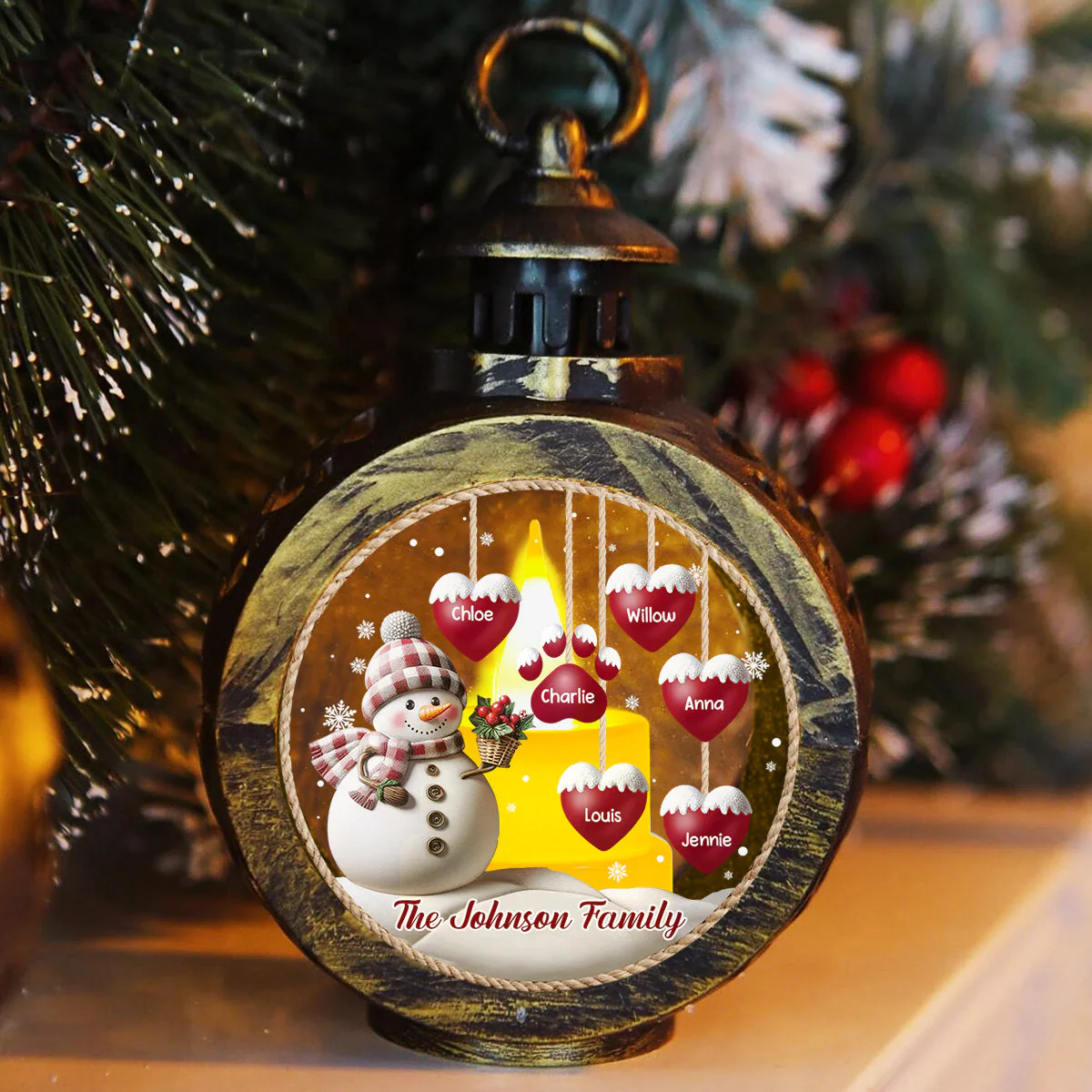 Sweet Heart - Personalized Custom Christmas Lantern - Image 2