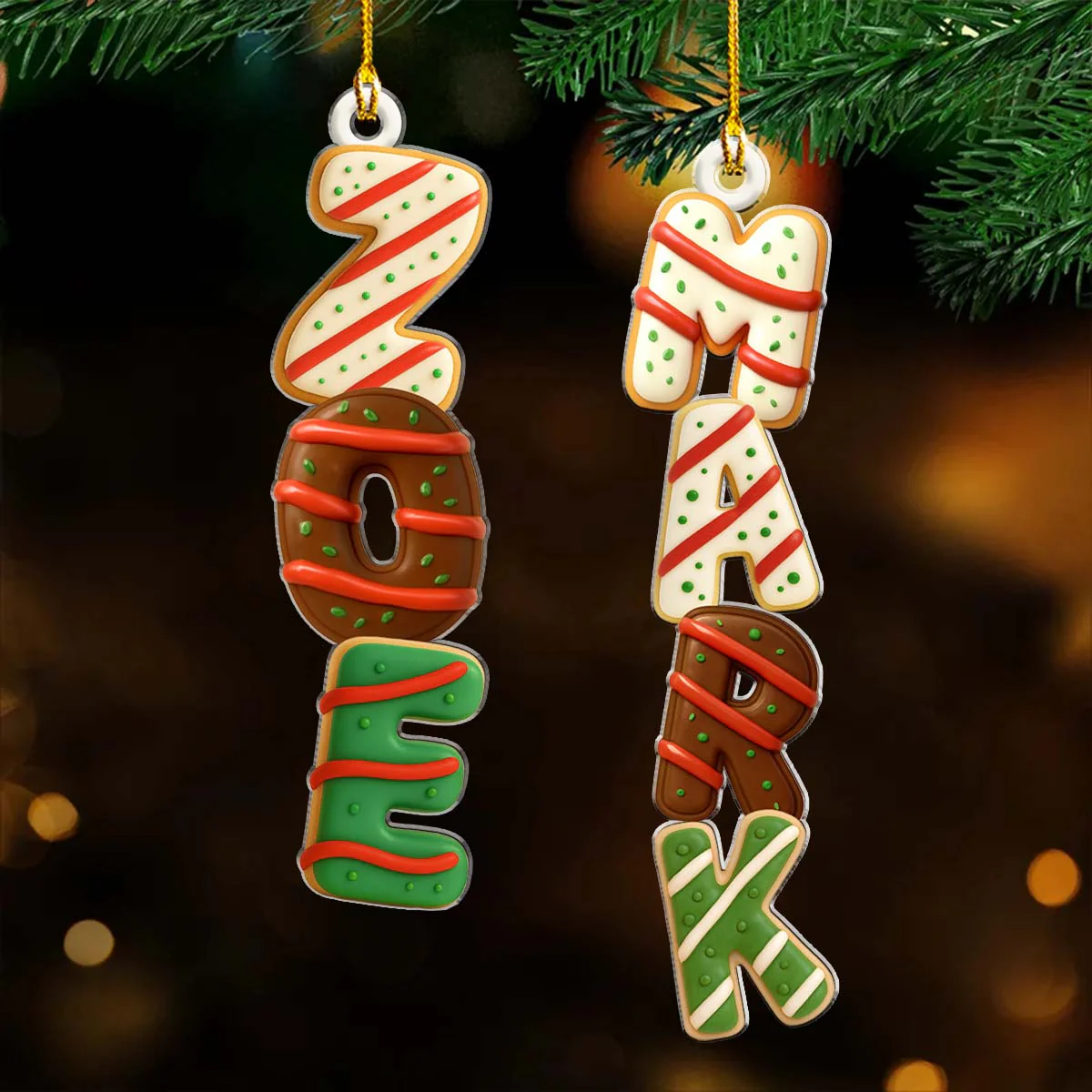 Sweet Letters Christmas - Personalized Custom Acrylic Ornament - Image 2