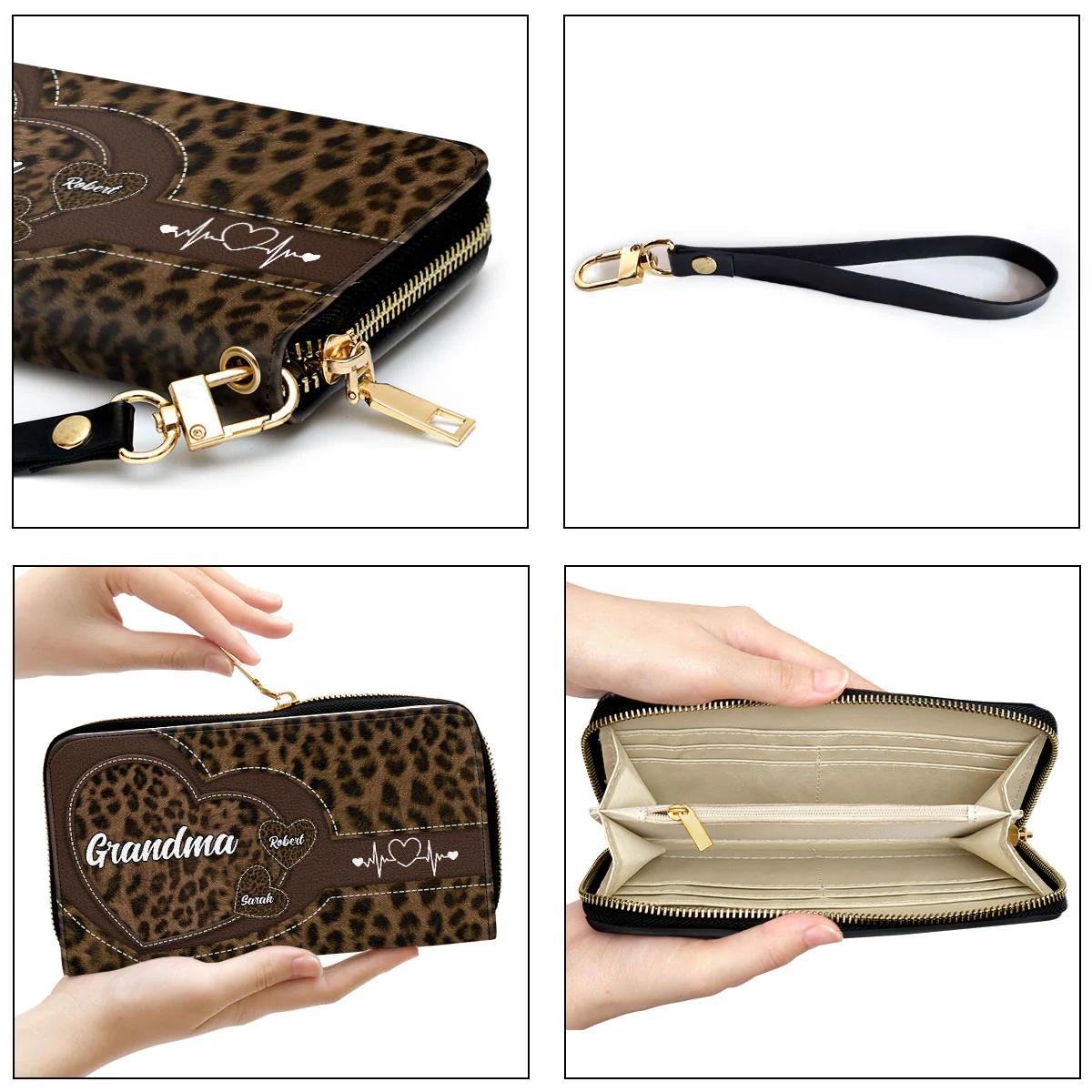 Sweetheart Of Grandma - Personalized Custom Leather Wallet - Image 5