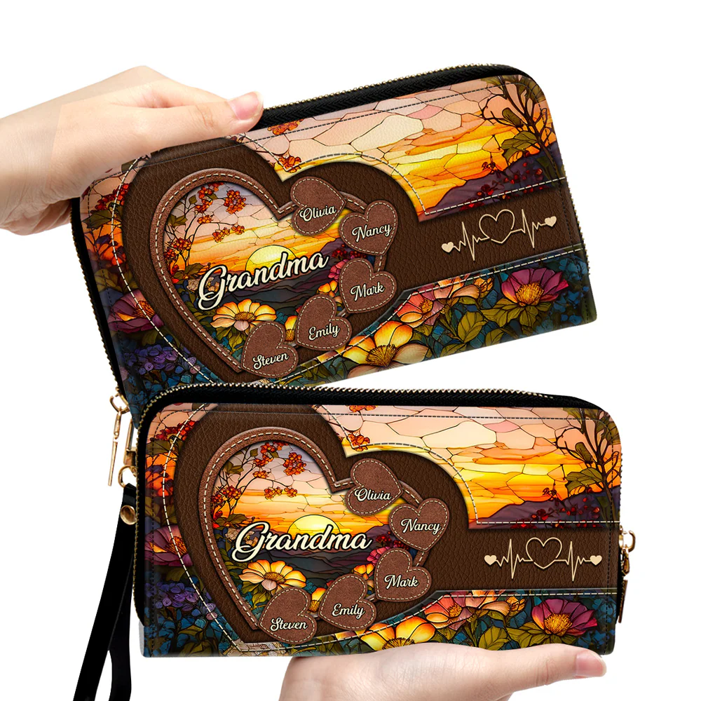 Sweethearts Of Grandma - Personalized Custom Leather Wallet - Image 6