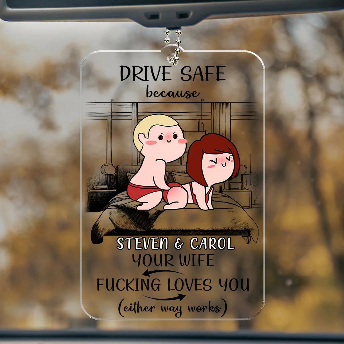 Take Care On The Road You Mean The World To Me - Personalized Custom Car Ornament - Image 2