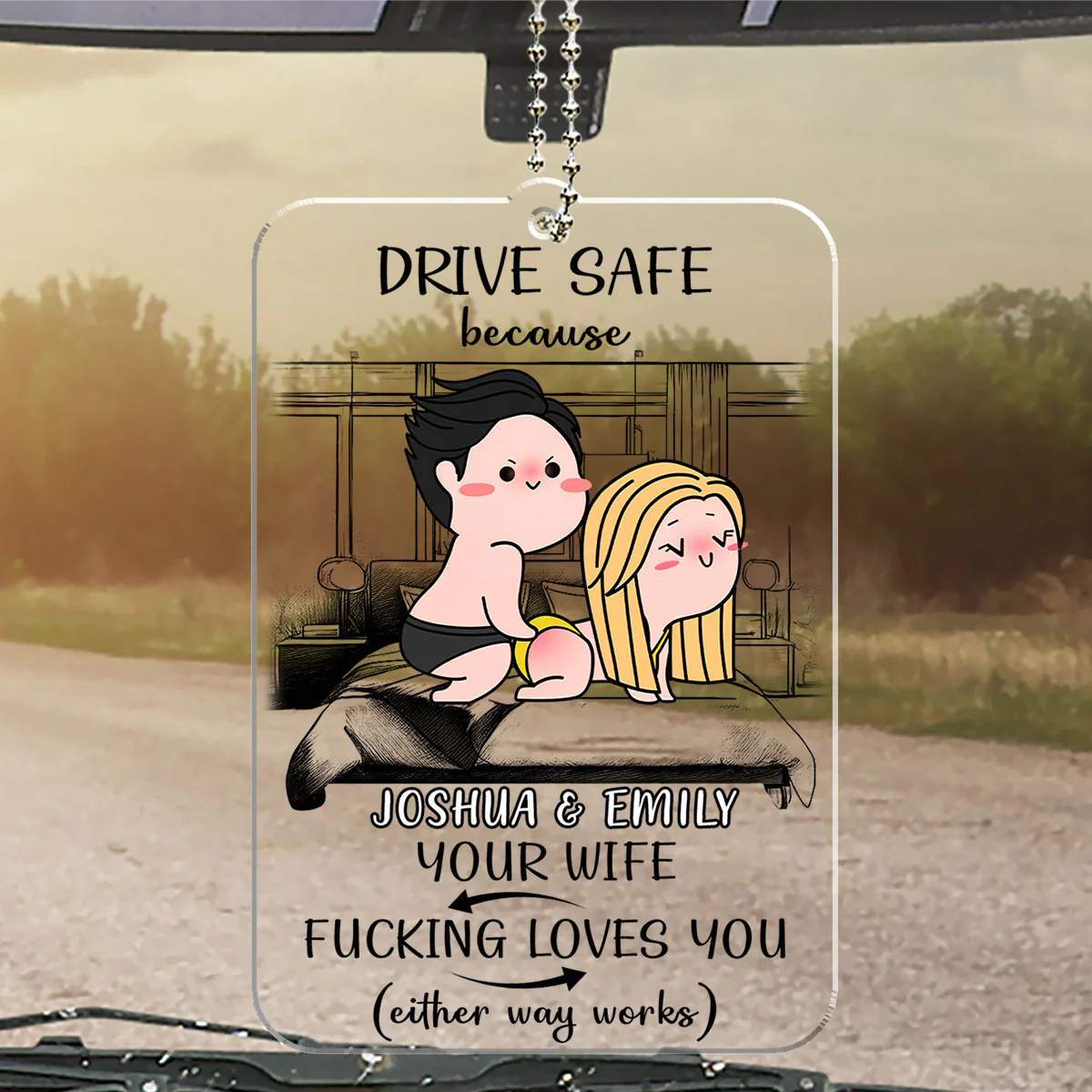 Take Care On The Road You Mean The World To Me - Personalized Custom Car Ornament - Image 5