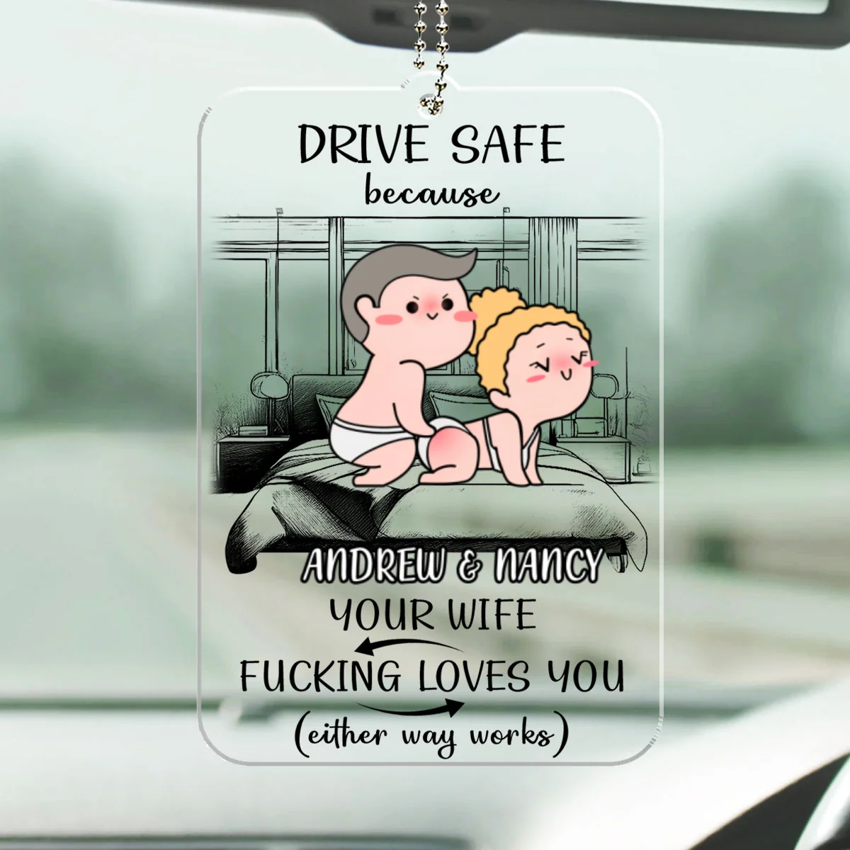 Take Care On The Road You Mean The World To Me - Personalized Custom Car Ornament - Image 6