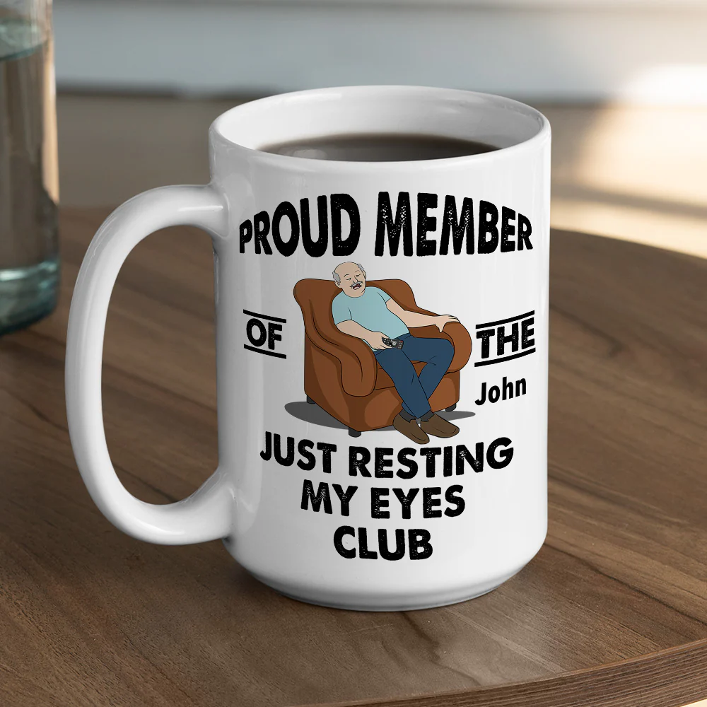 Taking A Quick Eye Break - Personalized Custom Coffee Mug - Image 4