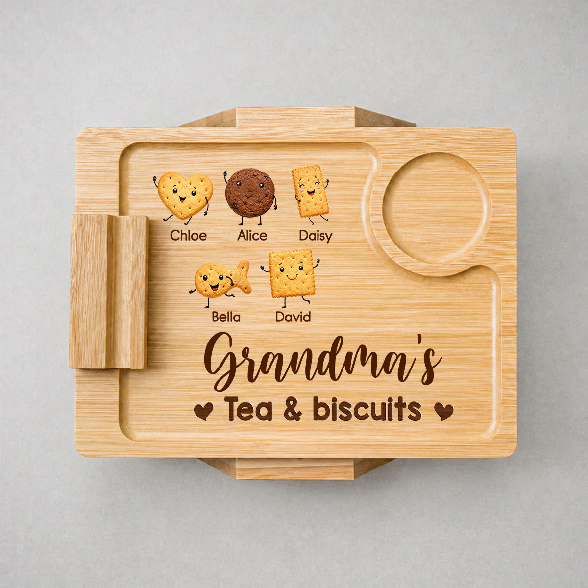 Tea And Biscuit - Personalized Custom Wooden Couch Arm Table