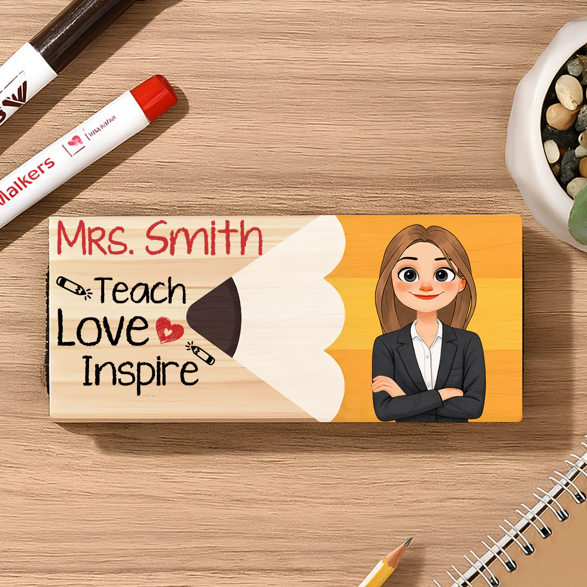 Teach Love Inspire - Personalized Custom Whiteboard Eraser