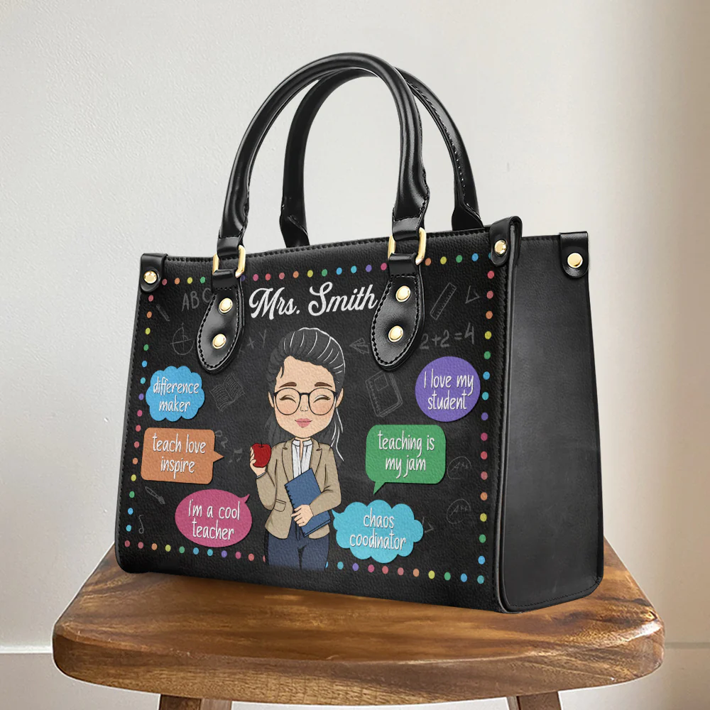 Teaching Is My Jam - Personalized Custom Leather Bag - Image 2