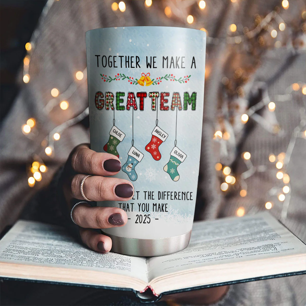Teamwork Makes The Dream Work - Personalized Custom Tumbler - Image 2