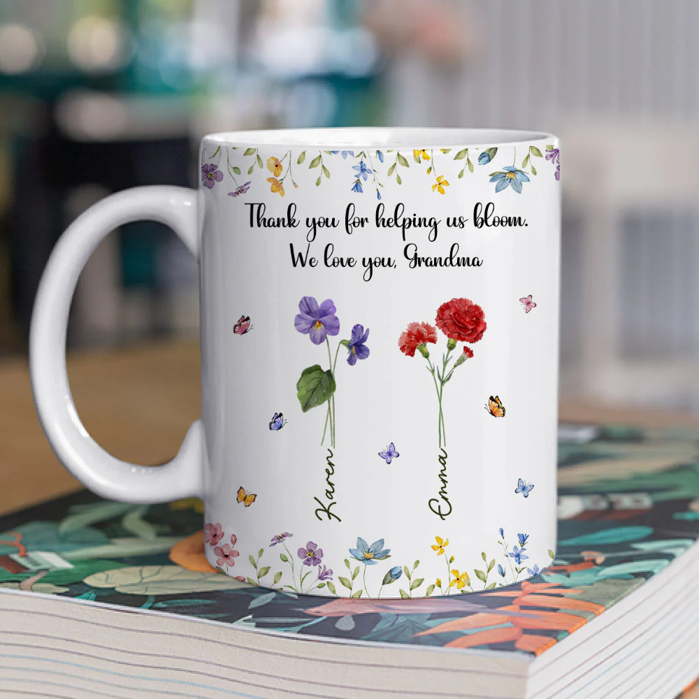 Thank For Helping Us Bloom - Personalized Custom Coffee Mug - Image 2