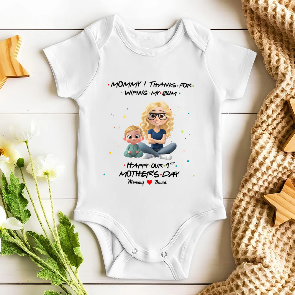 Thank Mommy For Wiping My Bum - Personalized Custom Baby Onesie - Image 3