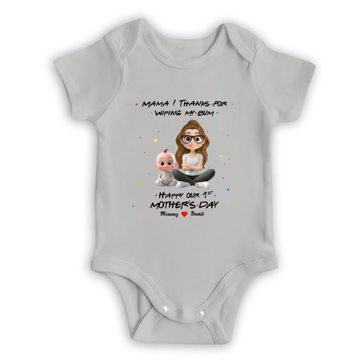 Thank Mommy For Wiping My Bum - Personalized Custom Baby Onesie - Image 7