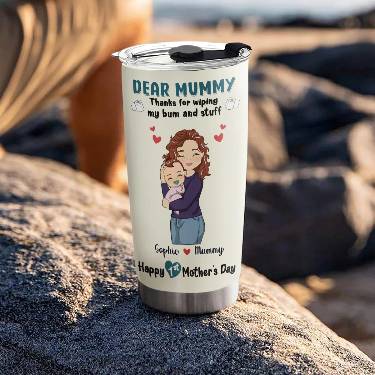 Thank You For 1st Mothers Day - Personalized Custom Tumbler - Image 3