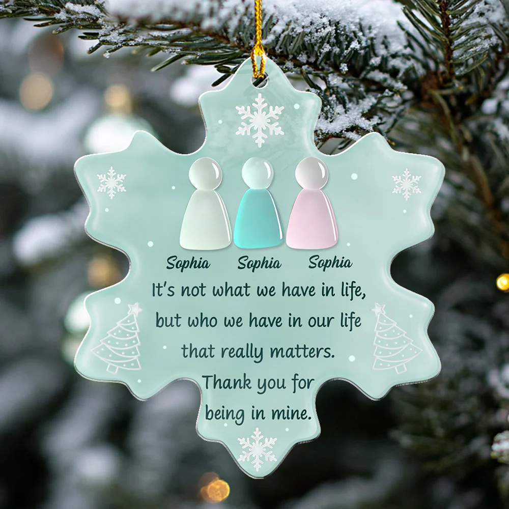 Thank You For Being In Mine Sea Glass - Personalized Custom Acrylic Ornament - Image 3