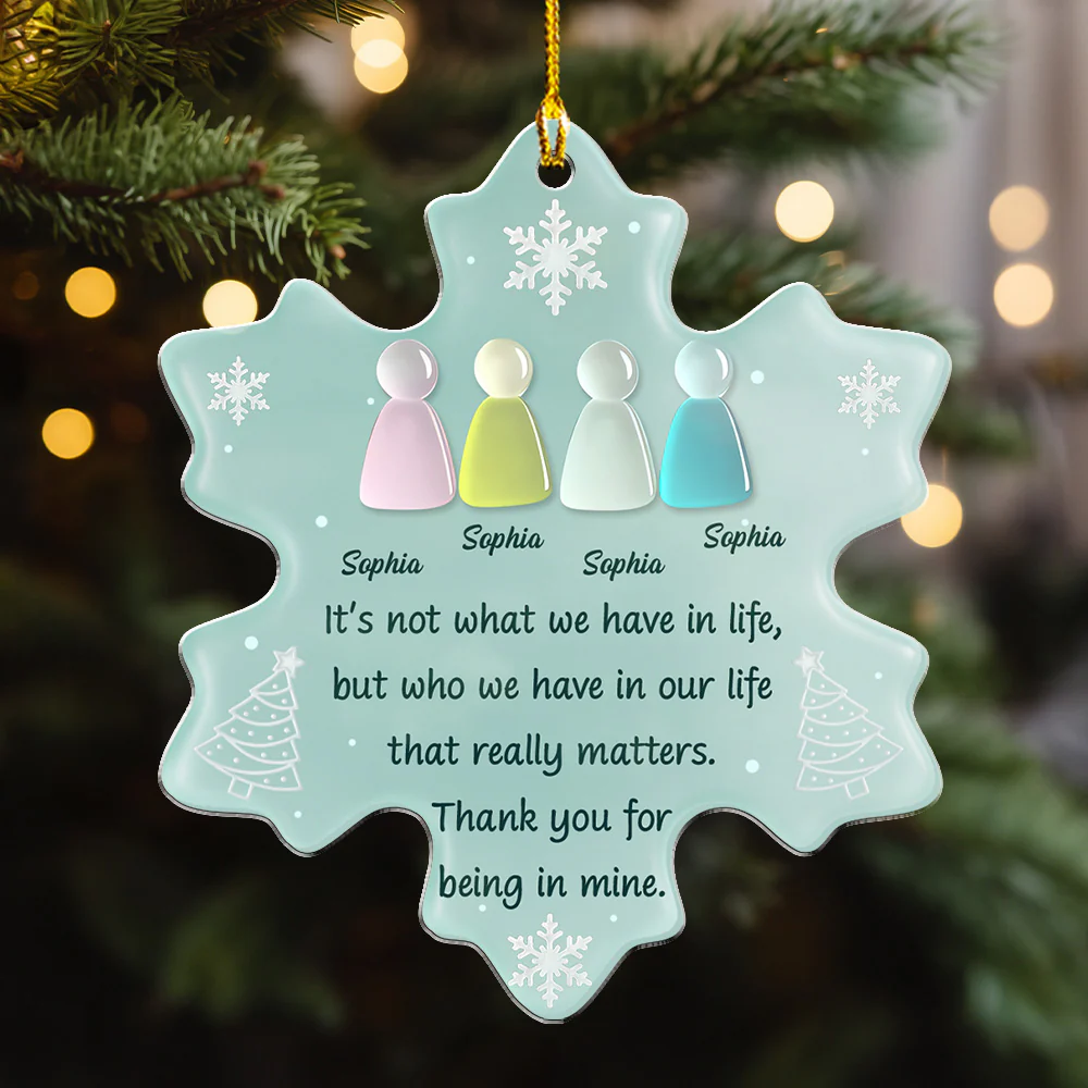 Thank You For Being In Mine Sea Glass - Personalized Custom Acrylic Ornament - Image 4