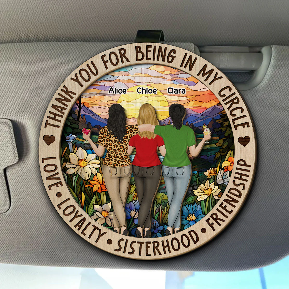 Thank You For Being In My Circle - Personalized Custom Car Visor Clip - Image 4