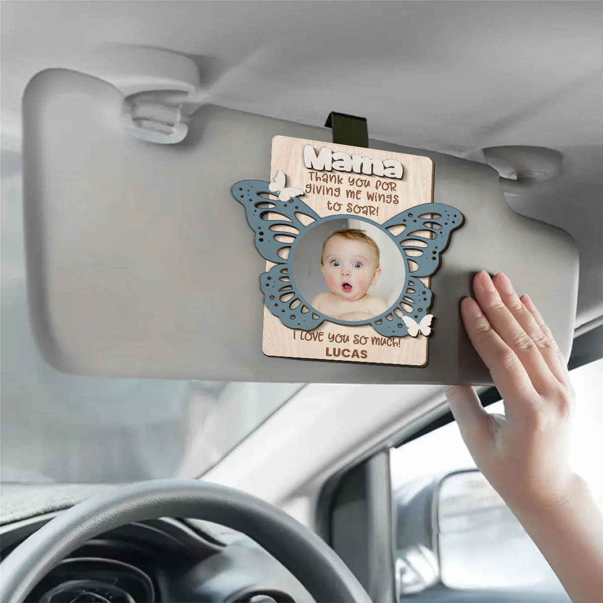 Thank You For Giving Us Wings - Personalized Custom Car Visor Clip - Image 3