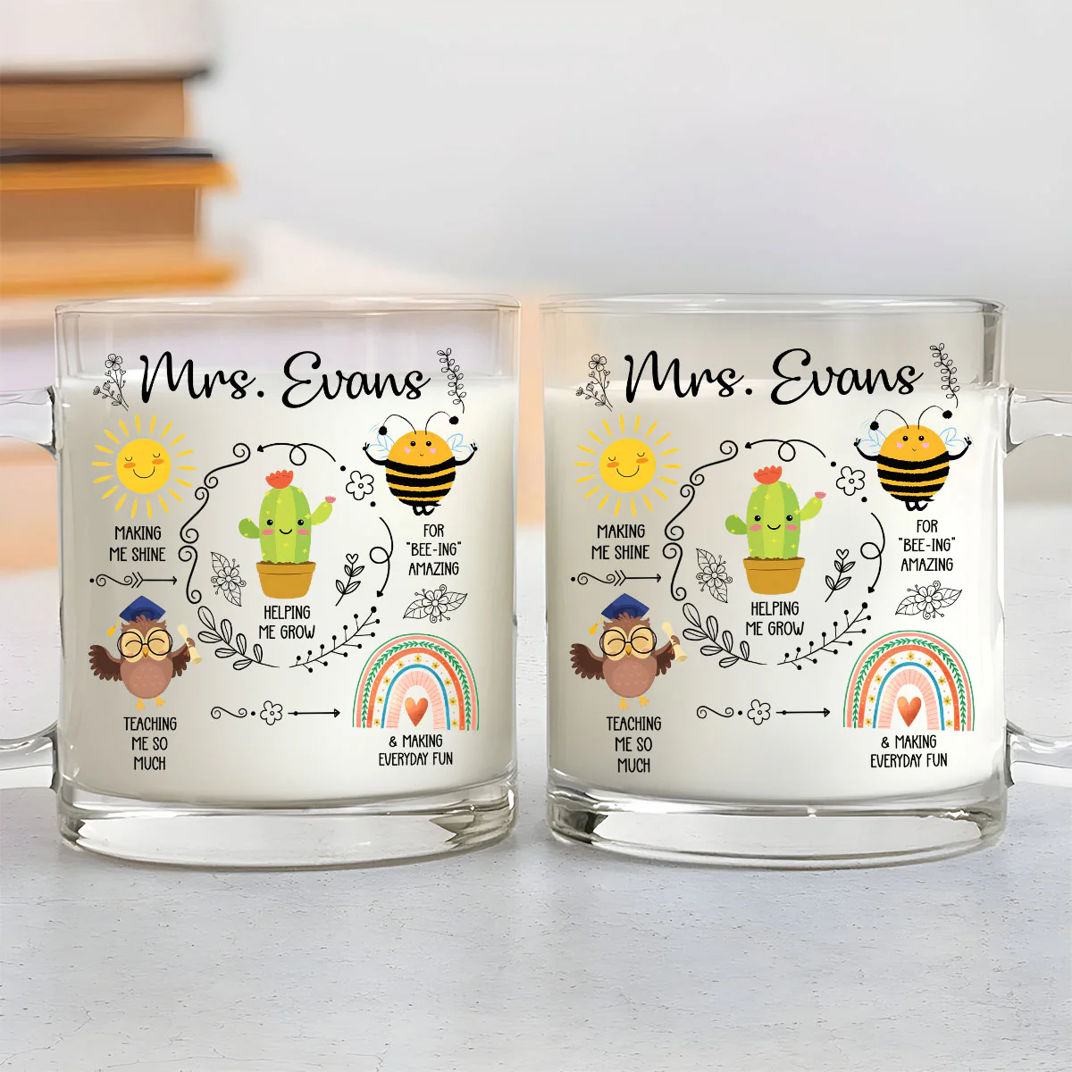 Thank You For Guiding Me - Personalized Custom Glass Mug - Image 3