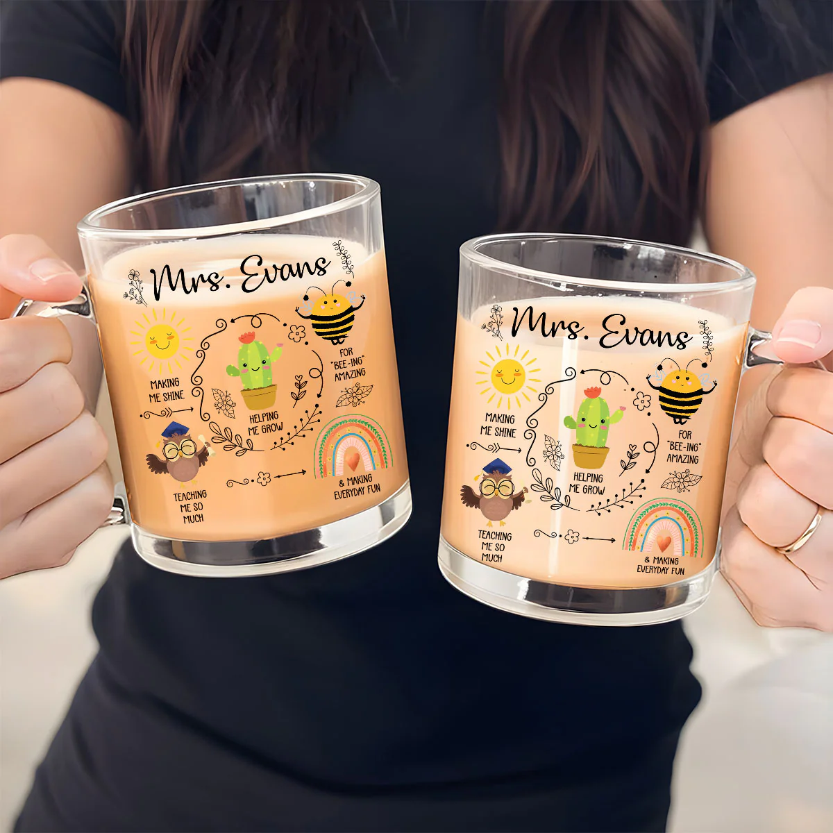 Thank You For Guiding Me - Personalized Custom Glass Mug - Image 4