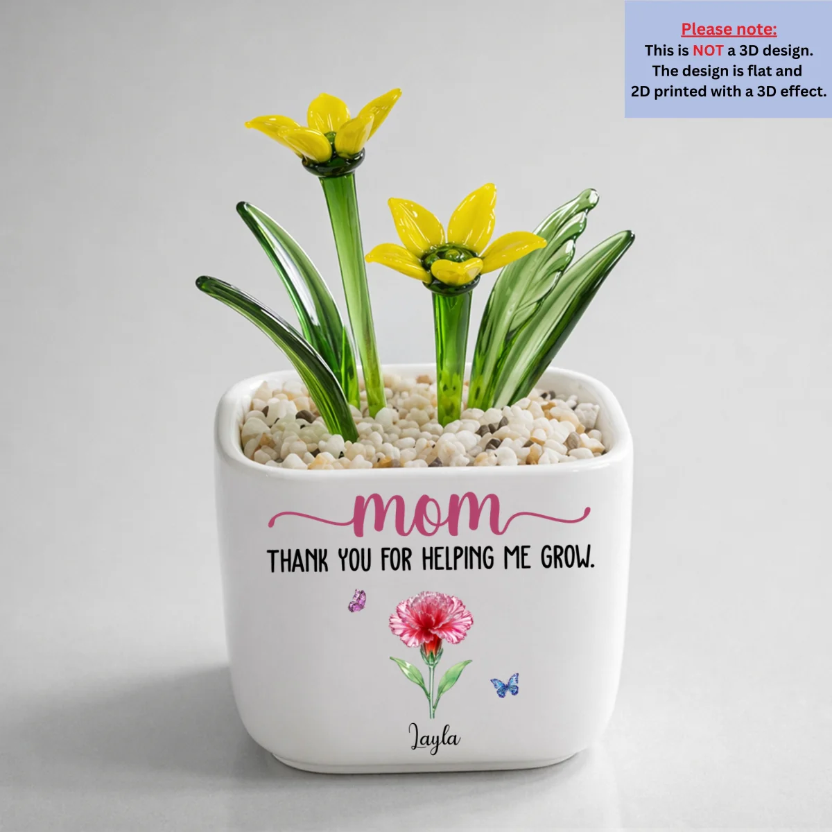 Thank You For Helping Me Grow - Personalized Custom Glass Birth Month Flower - Image 10