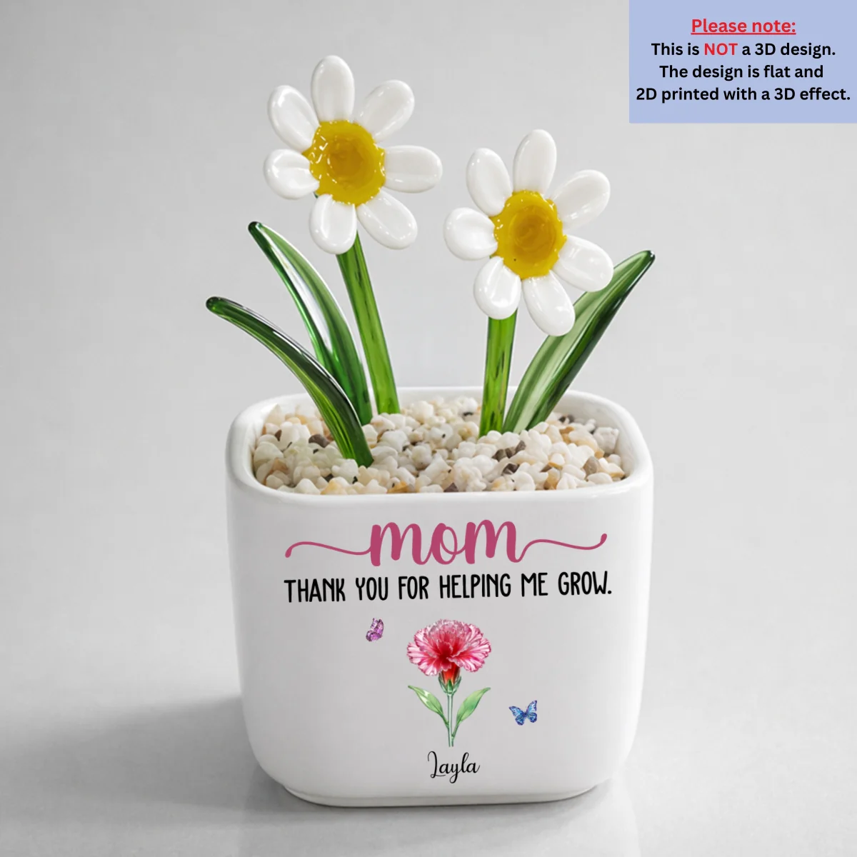 Thank You For Helping Me Grow - Personalized Custom Glass Birth Month Flower - Image 12