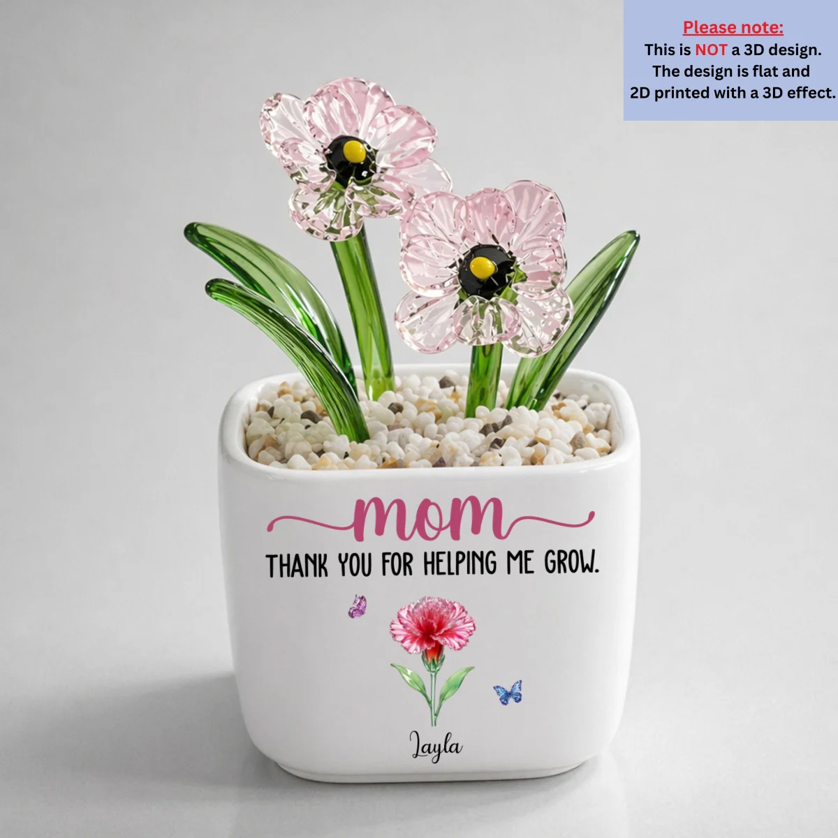 Thank You For Helping Me Grow - Personalized Custom Glass Birth Month Flower - Image 17