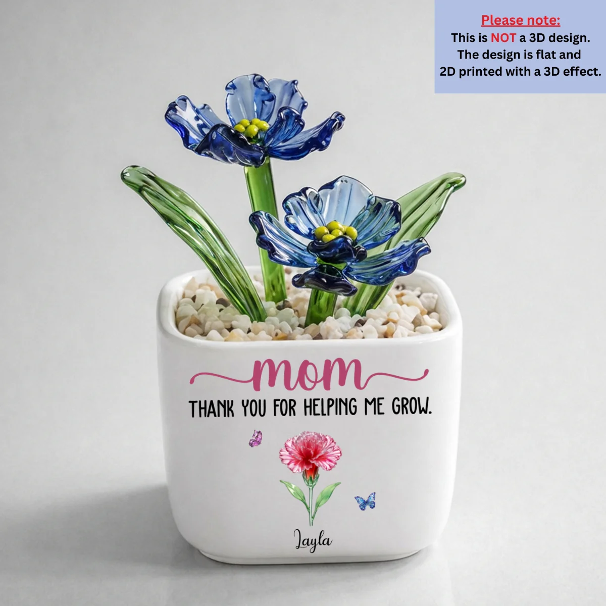 Thank You For Helping Me Grow - Personalized Custom Glass Birth Month Flower - Image 18