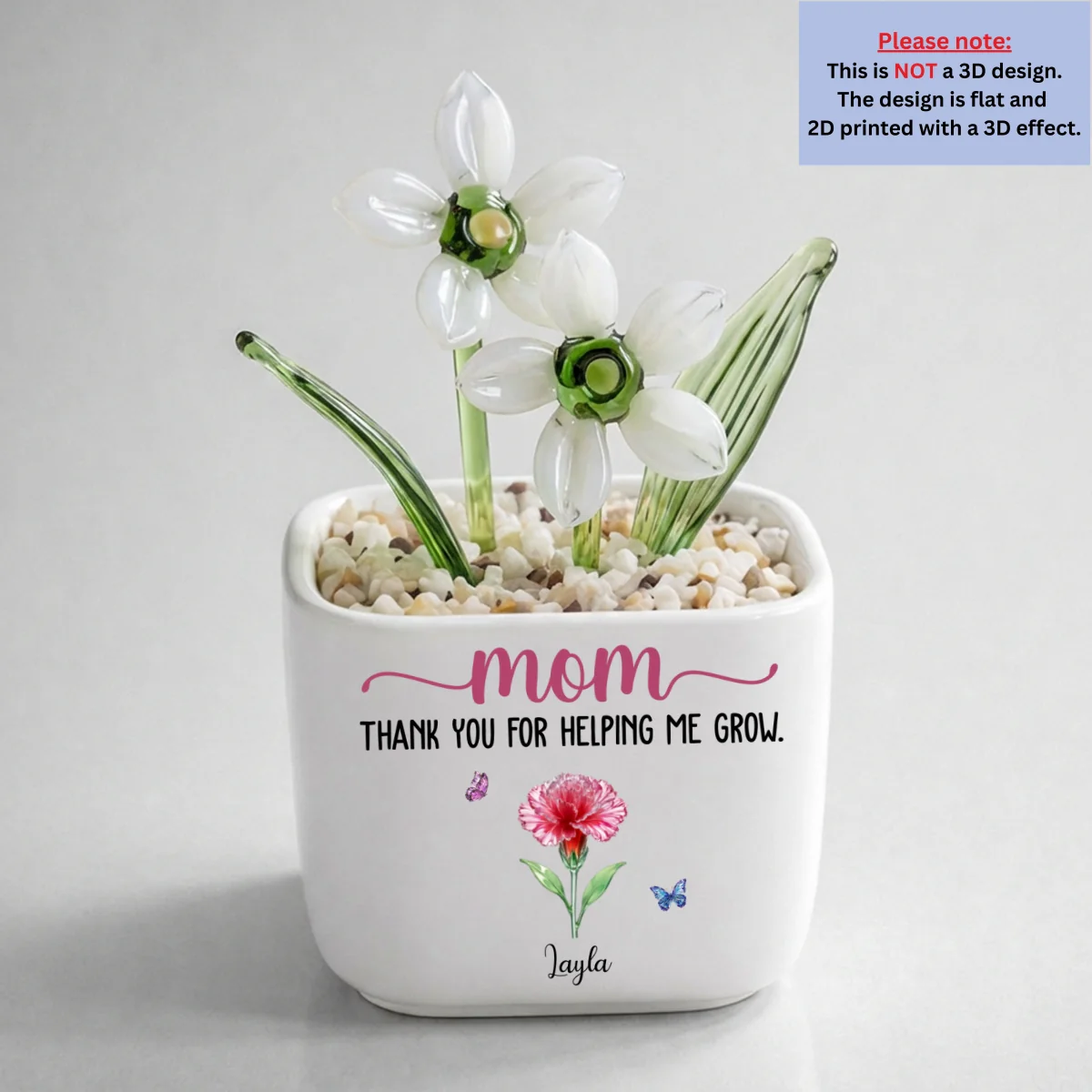 Thank You For Helping Me Grow - Personalized Custom Glass Birth Month Flower - Image 19