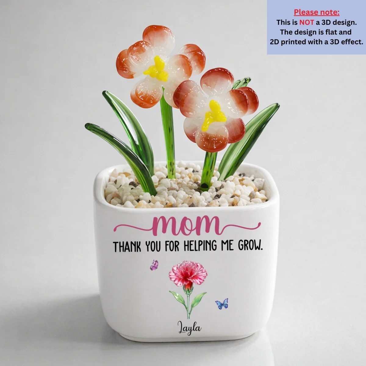 Thank You For Helping Me Grow - Personalized Custom Glass Birth Month Flower - Image 8