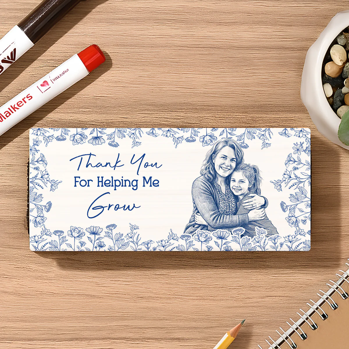 Thank You For Helping Me - Personalized Custom Whiteboard Eraser