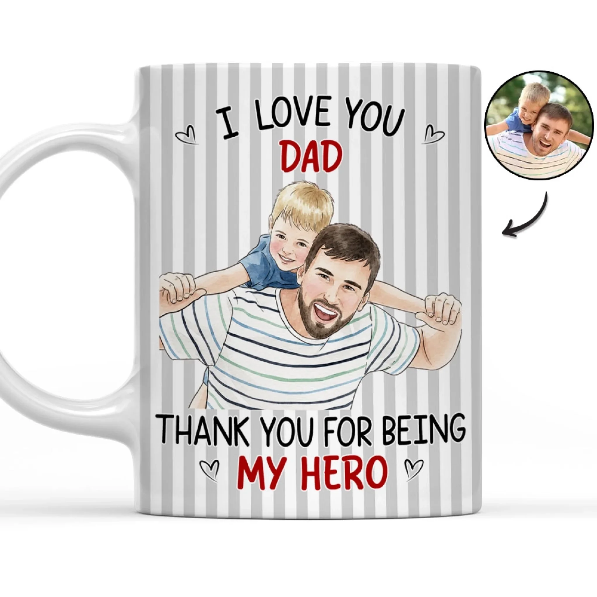 Thanks Dad For Being Our Hero - Personalized Custom Coffee Mug