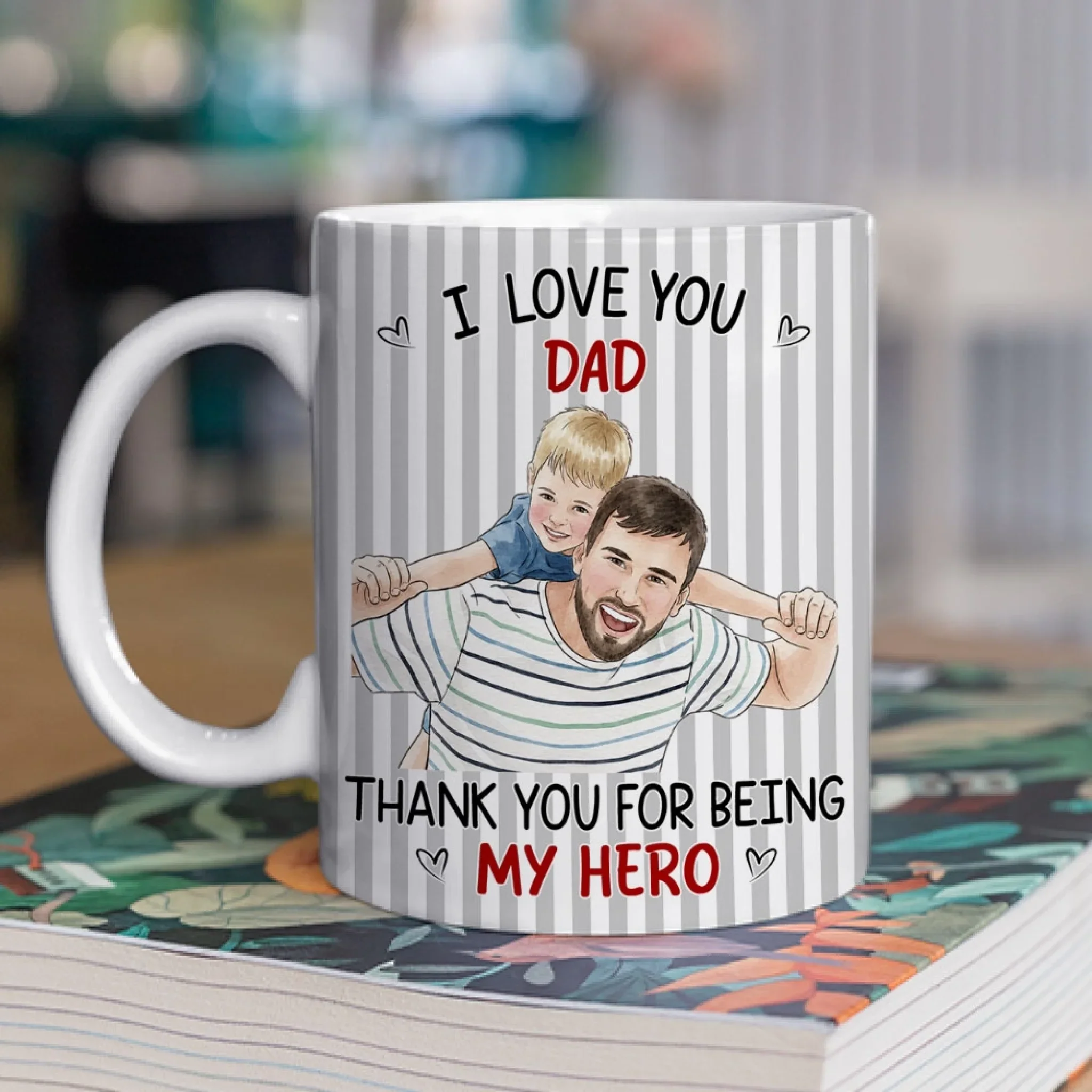 Thanks Dad For Being Our Hero - Personalized Custom Coffee Mug - Image 3