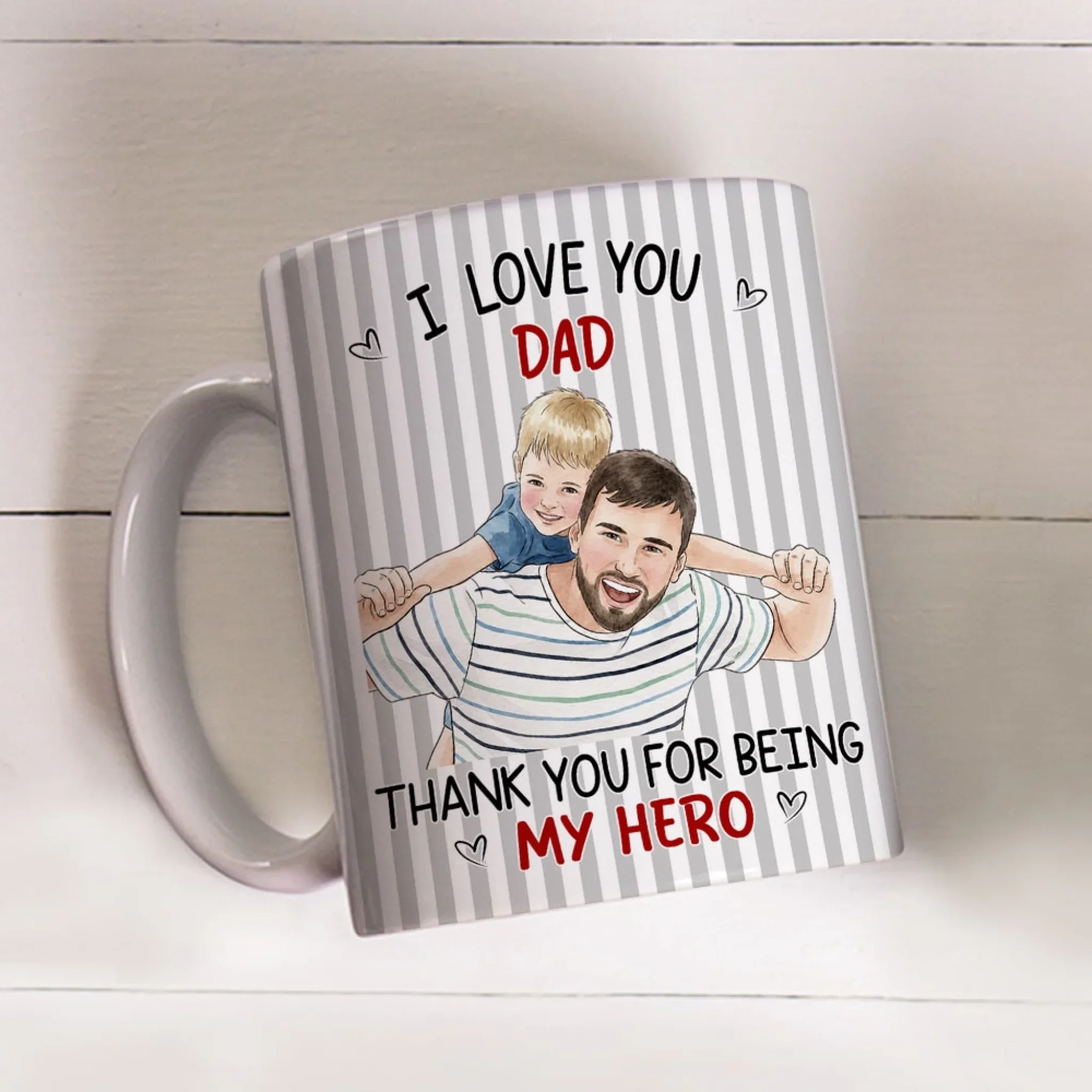Thanks Dad For Being Our Hero - Personalized Custom Coffee Mug - Image 4