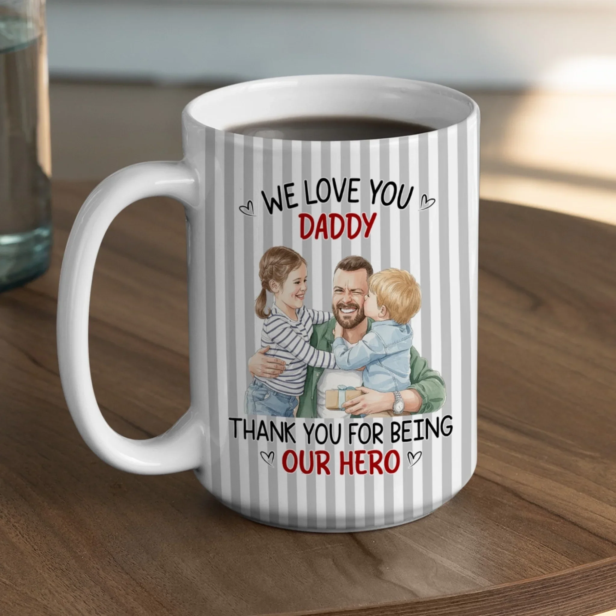 Thanks Dad For Being Our Hero - Personalized Custom Coffee Mug - Image 6
