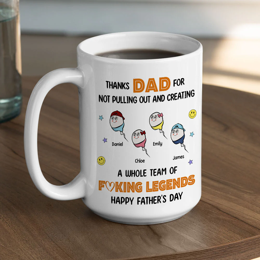 Thanks Dad For Creating A Legend - Personalized Custom Coffee Mug - Image 5