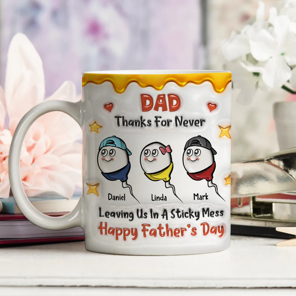 Thanks Dad For Not Leaving Us - Personalized Custom 3D Inflated Effect Mug - Image 5