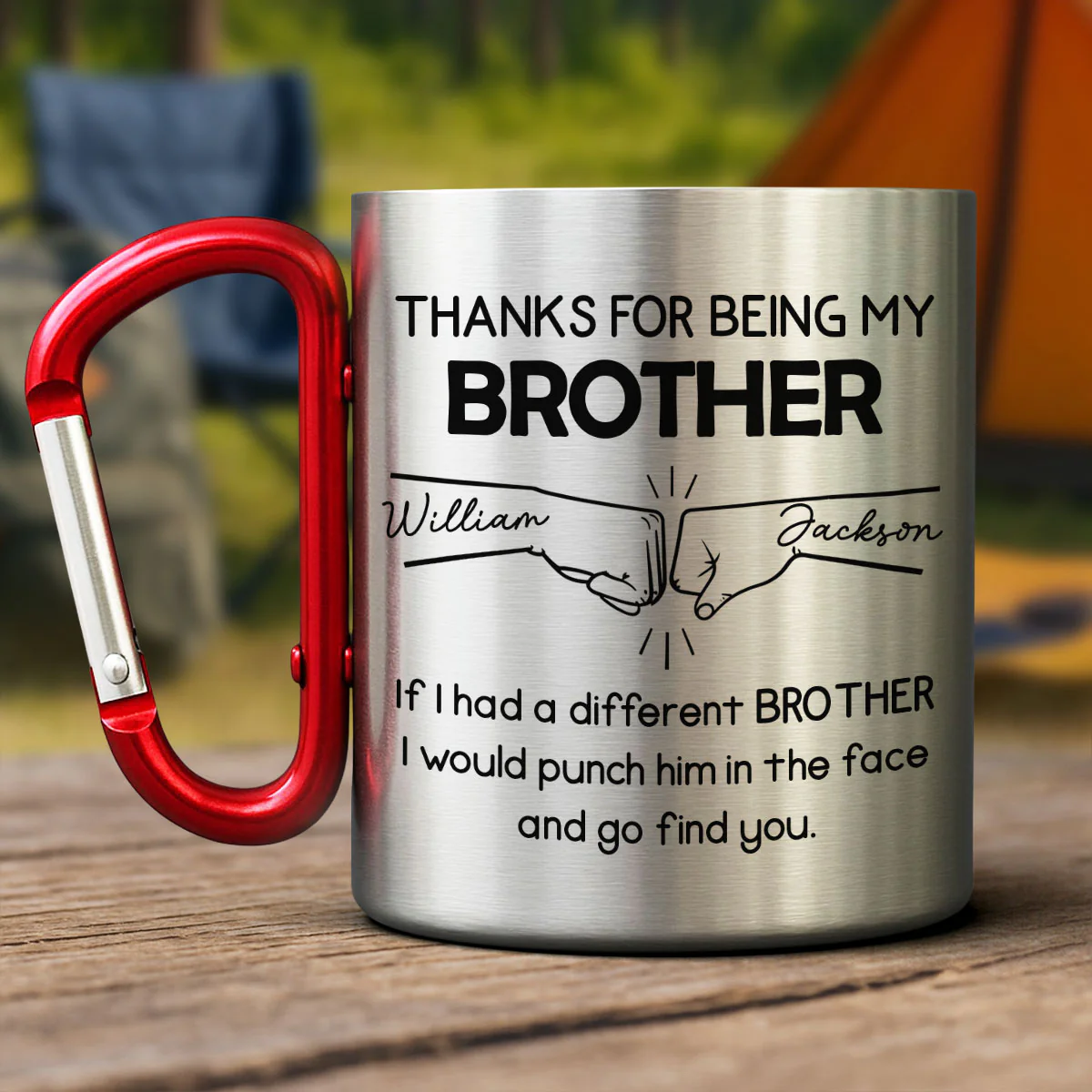 Thanks For Being My Brother - Personalized Custom Carabiner Mug